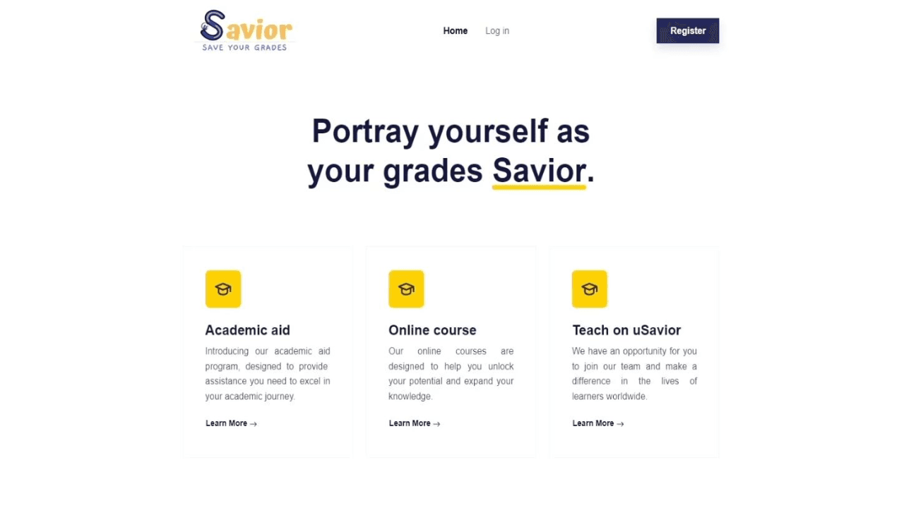 uSavior: Academic Aid & Online Education Based Website